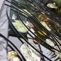 pond cover - showing the material on edge for strength